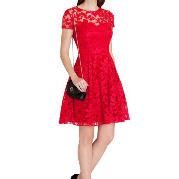 Ted Baker Babydoll Red Retro Lace Skirt
